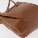 HERMES Vespa Pouch Leather Brown Gold Auth 177067A-16