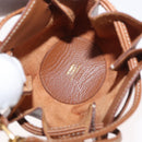 HERMES Vespa Pouch Leather Brown Gold Auth 177067A-10