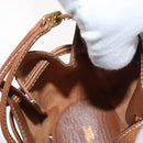 HERMES Vespa Pouch Leather Brown Gold Auth 177067A-17