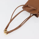 HERMES Vespa Pouch Leather Brown Gold Auth 177067A-7