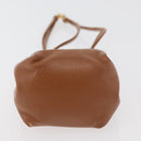 HERMES Vespa Pouch Leather Brown Gold Auth 177067A-5