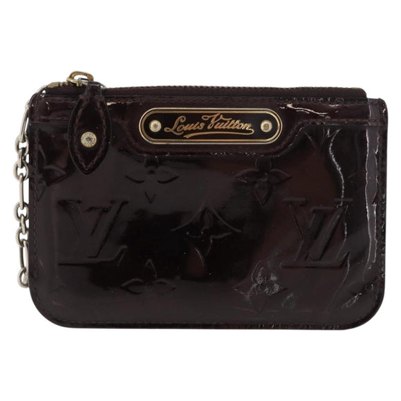 LOUIS VUITTON Vernis Pochette Cles NM Coin Purse Amarante M93557 LV Auth 177068