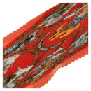HERMES Pleated Carre 90 Scarf ""CAVALIERS DES NUAGES"" Silk Orange Auth 177074M-3