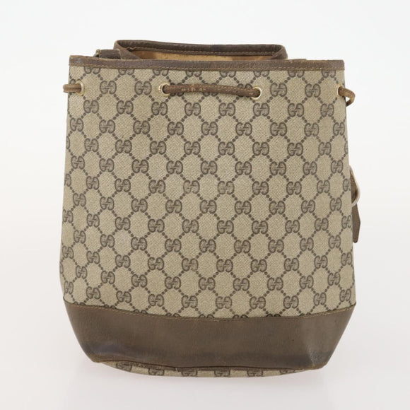 GUCCI GG Supreme Web Sherry Line Tote Bag PVC 3 Set Beige Auth 177075