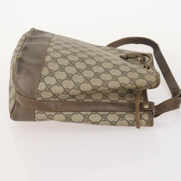 GUCCI GG Supreme Web Sherry Line Tote Bag PVC 3 Set Beige Auth 177075