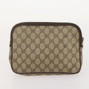 GUCCI GG Supreme Web Sherry Line Tote Bag PVC 3 Set Beige Auth 177075-17