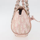 Christian Dior Trotter Canvas Chain Romantic Bag PVC Pink Silver Auth 177076-4