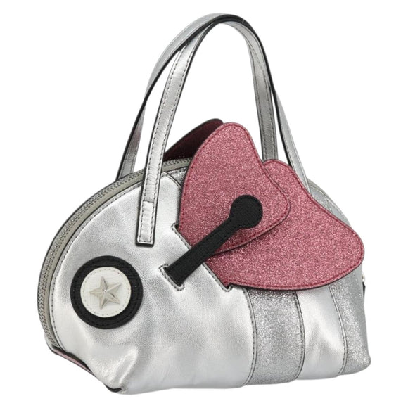 GUCCI Kinder Handtasche Leder Silber Original 177083A