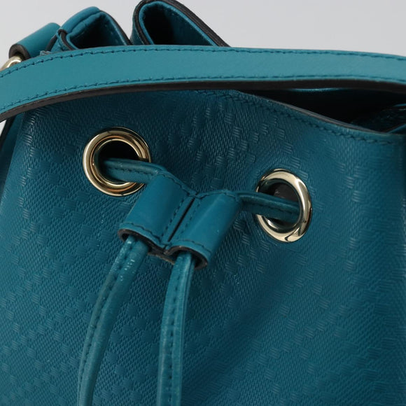 GUCCI Diamante Shoulder Bag Leather Blue Silver 354229 Auth 177084A
