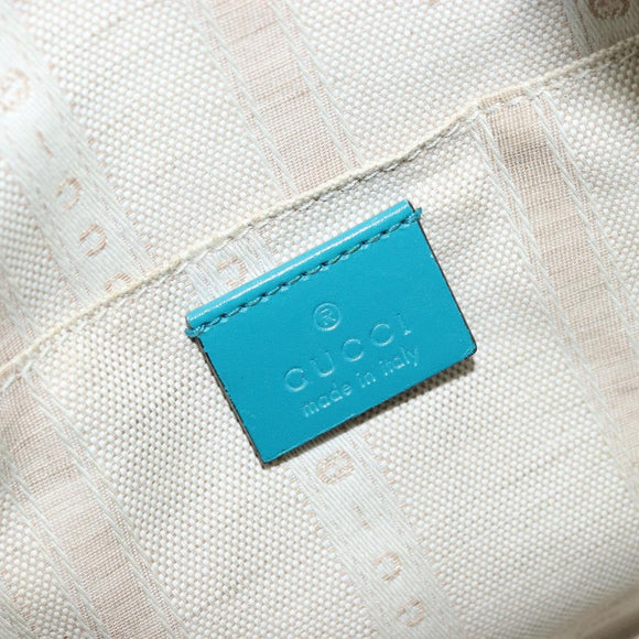 GUCCI Diamante Shoulder Bag Leather Blue Silver 354229 Auth 177084A