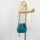 GUCCI Diamante Shoulder Bag Leather Blue Silver 354229 Auth 177084A-22