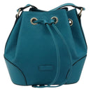 GUCCI Diamante Shoulder Bag Leather Blue Silver 354229 Auth 177084A-13