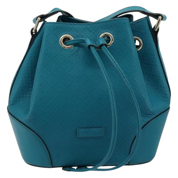 GUCCI Diamante Shoulder Bag Leather Blue Silver 354229 Auth 177084A