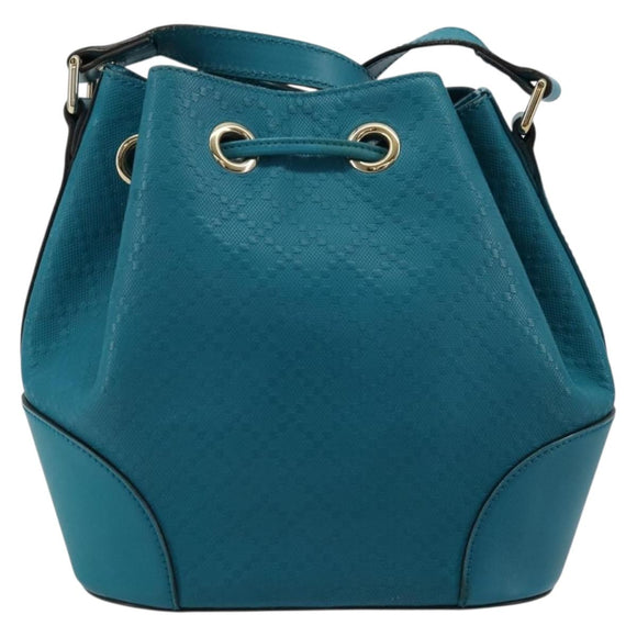 GUCCI Diamante Shoulder Bag Leather Blue Silver 354229 Auth 177084A