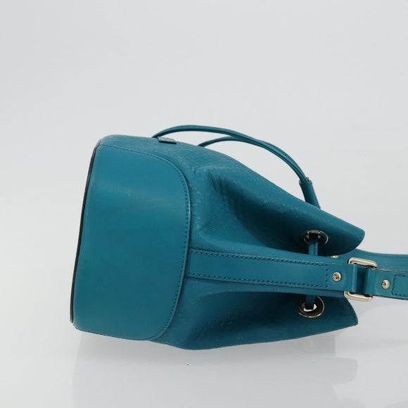 GUCCI Diamante Shoulder Bag Leather Blue Silver 354229 Auth 177084A