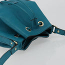GUCCI Diamante Shoulder Bag Leather Blue Silver 354229 Auth 177084A-6