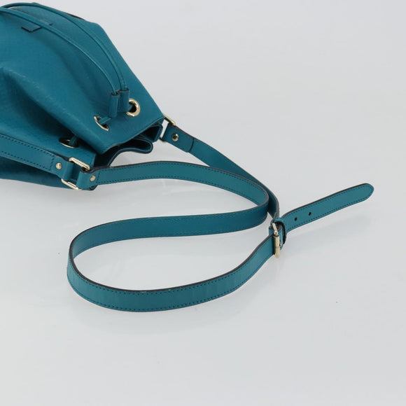 GUCCI Diamante Shoulder Bag Leather Blue Silver 354229 Auth 177084A