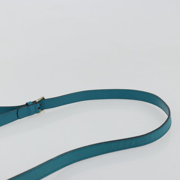 GUCCI Diamante Shoulder Bag Leather Blue Silver 354229 Auth 177084A