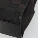 GUCCI GG Canvas Jackie Hand Bag Black Silver 002 1065 Auth 177085-8