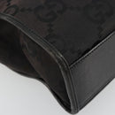 GUCCI GG Canvas Jackie Hand Bag Black Silver 002 1065 Auth 177085-15
