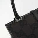 GUCCI GG Canvas Jackie Hand Bag Black Silver 002 1065 Auth 177085-9