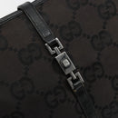 GUCCI GG Canvas Jackie Hand Bag Black Silver 002 1065 Auth 177085-10