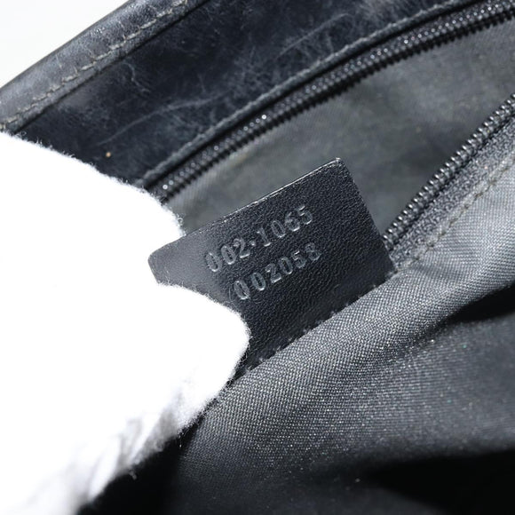 GUCCI GG Canvas Jackie Hand Bag Black Silver 002 1065 Auth 177085