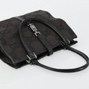 GUCCI GG Canvas Jackie Hand Bag Black Silver 002 1065 Auth 177085-6