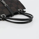 GUCCI GG Canvas Jackie Hand Bag Black Silver 002 1065 Auth 177085-7