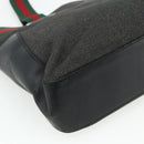 GUCCI Web Sherry Line Tote Bag Canvas Black Red Green 73983 Auth 177087-16