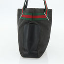 GUCCI Web Sherry Line Tote Bag Canvas Black Red Green 73983 Auth 177087-3