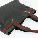 GUCCI Web Sherry Line Tote Bag Canvas Black Red Green 73983 Auth 177087-6