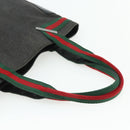 GUCCI Web Sherry Line Tote Bag Canvas Black Red Green 73983 Auth 177087-7