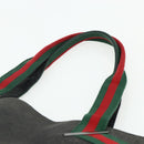 GUCCI Web Sherry Line Tote Bag Canvas Black Red Green 73983 Auth 177087-8