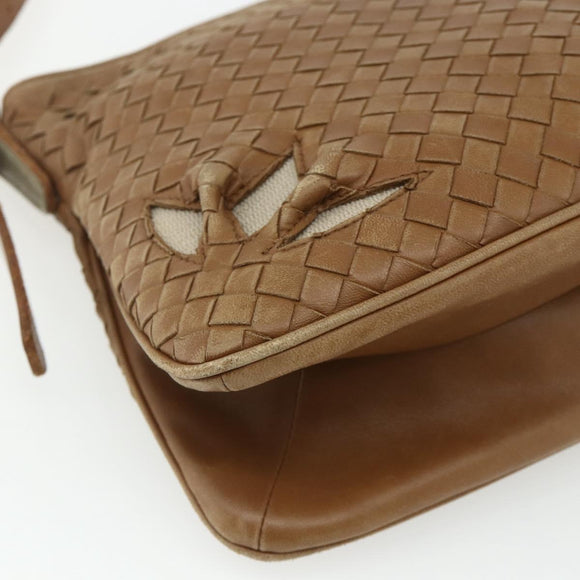 BOTTEGA VENETA INTRECCIATO Umhängetasche Leder Beige 170022 Auth 177097