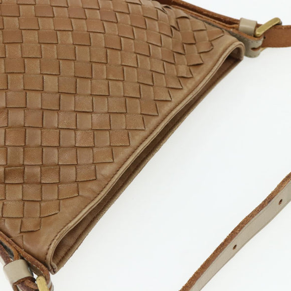 BOTTEGA VENETA INTRECCIATO Umhängetasche Leder Beige 170022 Auth 177097