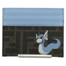 FENDI Zucca Canvas Dratini Card Case Black Brown Auth 177099SAM-13