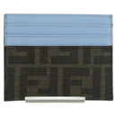 FENDI Zucca Canvas Dratini Card Case Black Brown Auth 177099SAM-2