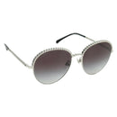 CHANEL Sunglasses metal Silver tone 4242 CC Auth 177100V-1