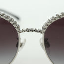 CHANEL Sunglasses metal Silver tone 4242 CC Auth 177100V-7