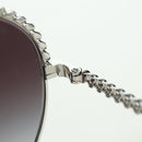 CHANEL Sunglasses metal Silver tone 4242 CC Auth 177100V-22