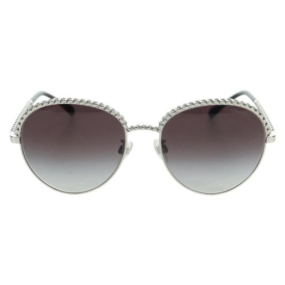 CHANEL Sunglasses metal Silver tone 4242 CC Auth 177100V