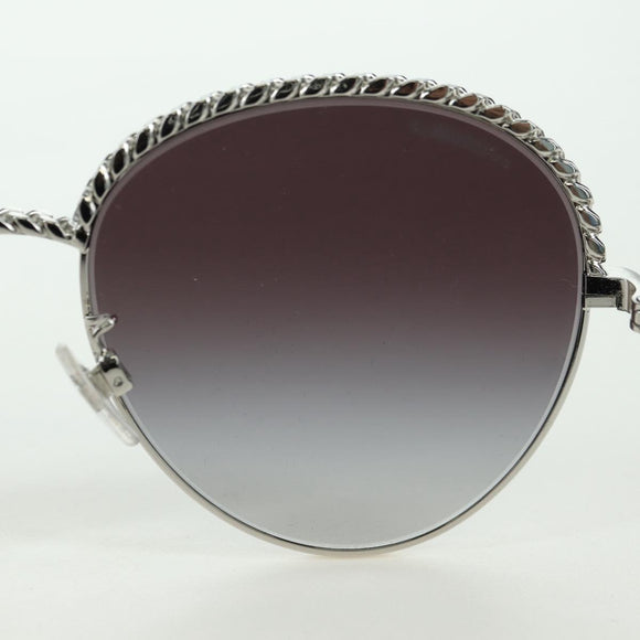 CHANEL Sunglasses metal Silver tone 4242 CC Auth 177100V