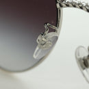 CHANEL Sunglasses metal Silver tone 4242 CC Auth 177100V-9