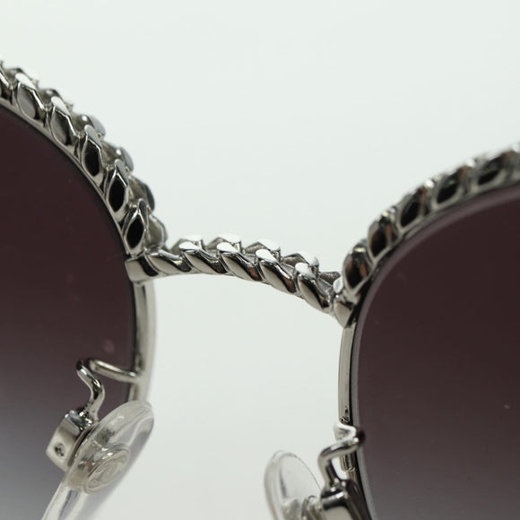 CHANEL Sunglasses metal Silver tone 4242 CC Auth 177100V