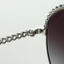 CHANEL Sunglasses metal Silver tone 4242 CC Auth 177100V-25
