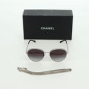 CHANEL Sunglasses metal Silver tone 4242 CC Auth 177100V-12