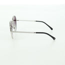 CHANEL Sunglasses metal Silver tone 4242 CC Auth 177100V-3