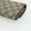 GUCCI GG Supreme Long Wallet PVC Beige Gold 456116 Auth 177101A-10