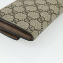 GUCCI GG Supreme Long Wallet PVC Beige Gold 456116 Auth 177101A-11